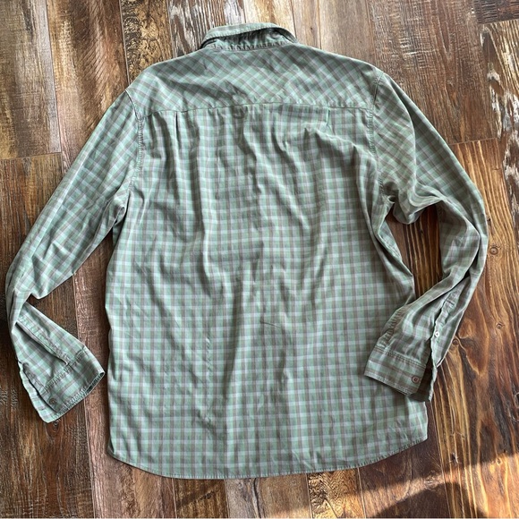 Toad & Co Shirt Mens XL Green Gray Plaid Panorama Organic Cotton Blend UPF 30 - Picture 7 of 10